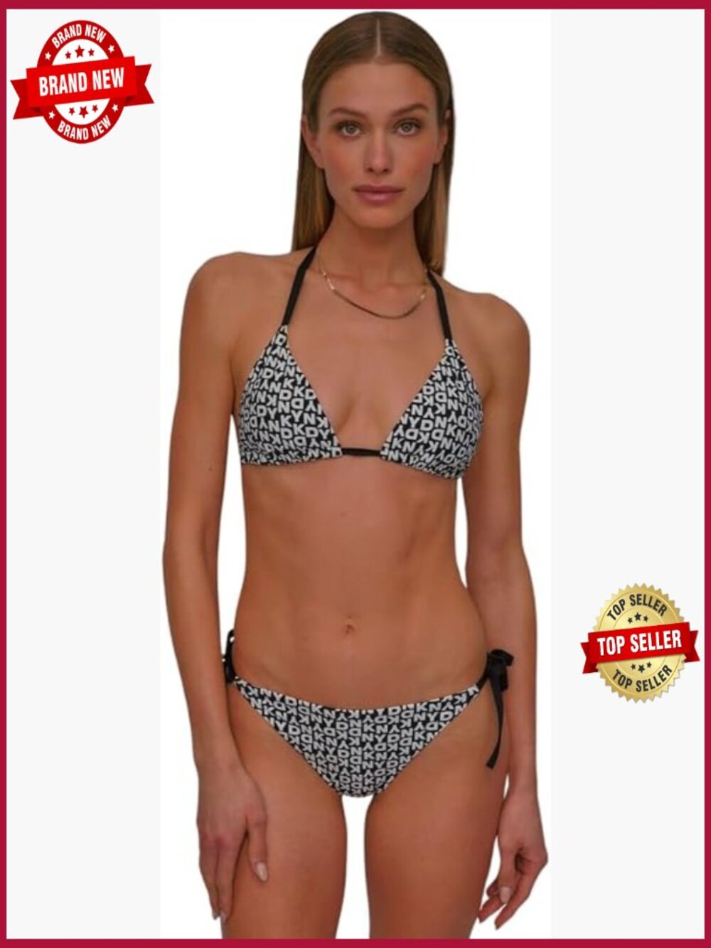 Triangle Bikini Set with Low Rise Side Tie Bottom